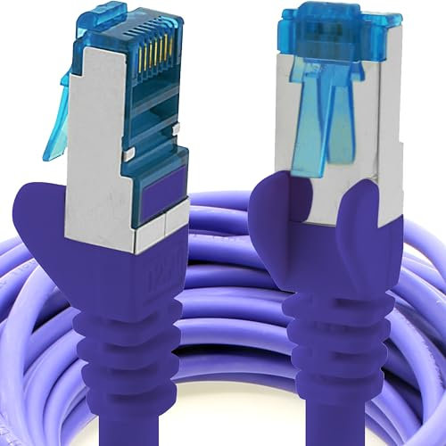 5m - CAT6a - network cable purple - 1 piece CAT 6 A patch cable 10000 Mbit s SFTP PIMF 500 MHz compatible with CAT5 CAT6 CAT7 DSL Internet Switch Router