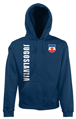 AkyTEX Jugoslawien Jugoslavija EM-2020 Hoodie Wunschname Nummer Navyblau XL