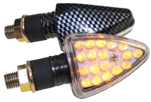 Citomerx ATV Quad Motorrad Mini Blinker LED Arrow carbon klar E-geprüft M10 | Passend für CPI SM 50 Honda CB 500 600 Italjet Formula Kawasaki KLR KMX 125 600 650 Suzuki GN GS GSX R