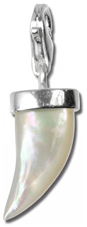SilberDream Charm Schmuck 925 Echt Silber Armband Anhänger weiß Horn FC212W Silber Charmsschmuckanhänger