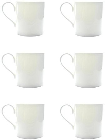 Bone China Set of 6 White Balmoral Beakers/Mugs Gift Boxed