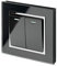 RETROTOUCH RMS22-B Crystal Double Light Switch, Black CHOME Trim, 2-Way, 10AX, Black Glass