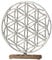 GILDE Deko Lebensblume - Blume des Lebens - Geschenk Geburtstag Valentinstag Frau Ehefrau Freundin Mutter - Holz Aluminium - Farbe: braun Silber - Höhe 36 cm
