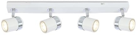 UKEW 4-Way LED Ceiling Light Fitting - 50 Watts Adjustable GU10 Spot Lights for Kitchen, Bedroom, Living Room - Modern Flush Ceiling Lights Compatible with LED Bulbs