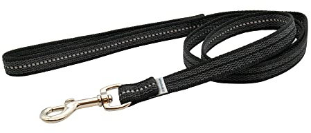 Gummierte Leine mit Handschlaufe - schwarz, 120 cm (1,2 m)