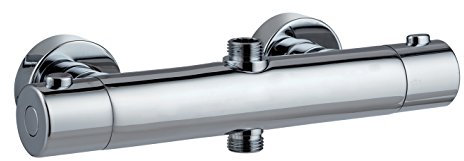 Wirquin 60721399 Mitigeur thermostatique rond en laiton sortie haute 1/2, chromé