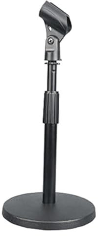Pyle PMKSDT40 Compact Tabletop Microphone Stand, Mini Desktop Mic Mount, Black