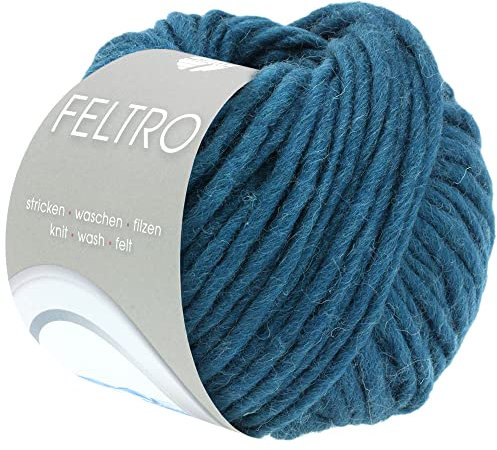 LANA GROSSA Feltro | Filzgarn für Kreativhandwerk, vielseitig, hochwertige Wolle zum Nass- und Trockenfilzen | Handstrickgarn aus 100% Schurwolle | 50g Wolle zum Stricken & Häkeln | 50m FB 40