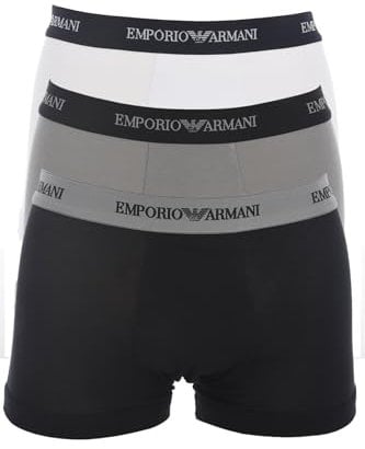 Emporio Armani Men's Cc717-111357 Trunk Pack of 3 , Multicolor (White/Black/Grey 02910), XL UK