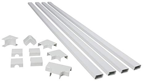Legrand Wiremold C310 Cordmate III 10 Foot 11 Piece Cord Cover Kit, Organizer for Wall, Holds Up to 5 Cords or Cables, 45L x 1.5W, White (1 Pack)