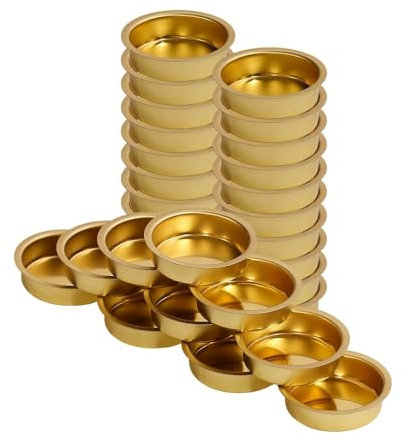 Bütic GmbH Bougeoir plat en laiton 40 mm, pour bougies chauffe-plat de taille standard, Métal, argenté, 30er Set