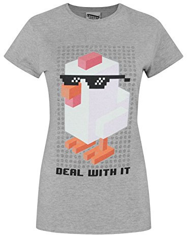 Crossy Road Deal with It Women's T-Shirt (L) Grey