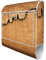 banjado® Design Briefkasten mit Holz 38,5x46,5x13cm & 2 Schlüssel - Briefkasten Stahl weiß mit Zeitungsfach pulverbeschichtet - Postkasten A4 Einwurf inkl. Montagematerial