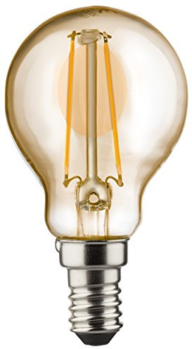 Müller-Licht Retro LED Lampe Miniglobe E14 - warmweißes Licht (2700 K) für eine angenehme Atmosphäre - 2,2 Watt - 15.000 Stunden Lebensdauer - Glas Gold