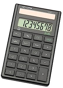 Genie 105 ECO 8-stelliger Taschenrechner (Solar-Power; klassisches Design) schwarz