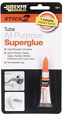 Everbuild Stick 2 All Purpose High Strength Superglue – High-strength – Bonds in 1 Minute – Clear – 3g