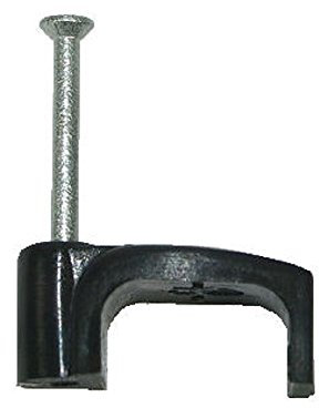 Unifix V44186 4mm (13X6) Black Flat Twin and Earth Cable Clip (Box of 100), Set of 100 Pieces