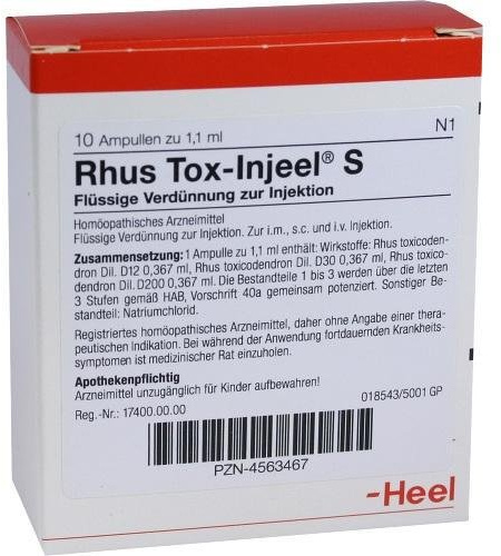 RHUS TOX INJEEL S Ampullen 10 St