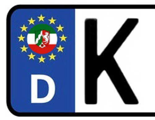Werbetechnik Sotirios Papoutsis 2X Kennzeichen Aufkleber Nordrhein-Westfalen Nummernschild Sticker (ca.2 cm)