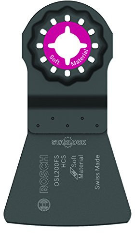BOSCH OSL200FS 1-Piece 2 in. Starlock Oscillating Multi Tool Soft Materials High-Carbon Steel Flexible Scraper Blade for Removing Caulk and Sealants