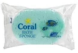Coral White Natural Fiber Loofah Sponge, Pink, Blue, Green, 4.5 x 14 x 9.5 cm