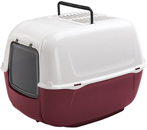 Stabile große Katzentoilette, geschlossen mit Klappe, 39,5 x 52,5 x h 38 cm (Grau)