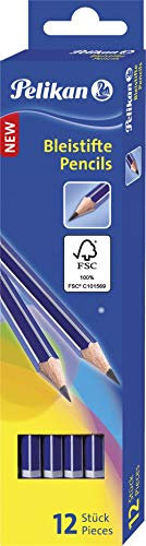 Pelikan Bleistifte Härtegrad 2B, Balu / Silber, 12 Stück (1er Pack)