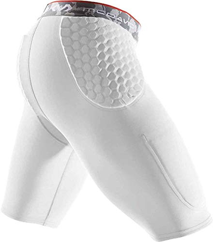 McDavid Basketball-Kompressions-Shorts, gepolstert, 3 HEX-Pads, Hüft- und Steißbein-Schutz, Körbchentasche