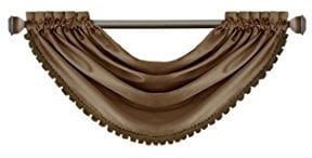Elrene Home Fashions All Seasons Room-Darkening Waterfall Window Valance, Accessory for Bedroom or Living Room Windows with Rod Pocket Tabs, 52 x 36, Antique Gold, 1 Panel