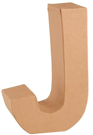 GLOREX 6 2029 110 - Papp - Buchstabe J, Buchstabe aus brauner Pappe, ca. 17,5 X 5,5 cm groß, zum bemalen und bekleben, für Serviettentechnik und Décopatch, ideal als Dekoration