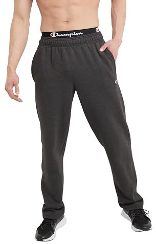 Champion Powerblend Pantaloni in Pile con Fondo Rilassato, Grigio, L Uomo