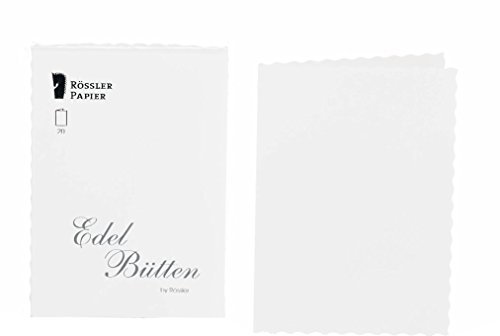 Rössler 2160388003 - Doppelkarten DIN A6, gehämmert, 20 Stück, weiß