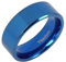 Gemini - Titan Trauring Flach Einfarbig Blau 6mm Breit - Titan, R (19)