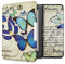 kwmobile Carcasa Compatible con Kobo GLO HD/Touch 2.0 Funda - Funda con Tapa y Cierre magnético de Cuero sintético - Mariposas Vintage