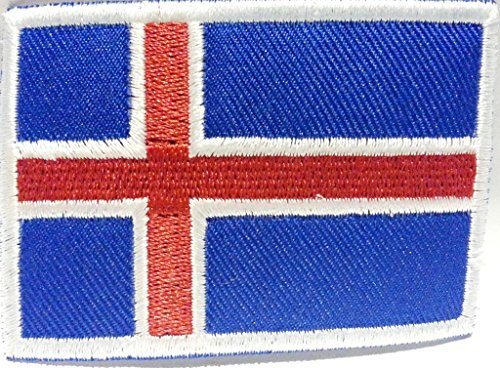 B2SEE Fahnen Flagge Aufnäher Patches für Jacken Jeans Kleidung Bügelbild Flicken Stoff Patch Kleider Aufnäher Patches Aufbügler zum Aufbügeln Flagge Island 7 x 5 cm