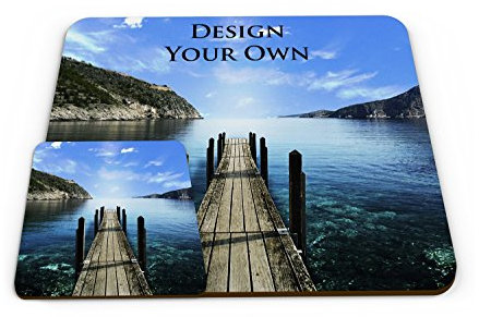 Lot de 4 sets de table et 4 dessous de verre brillants personnalisables