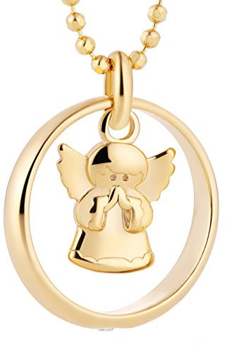 Collar Infantil Chapado En Oro Con Colgante De Ángel Y Detalle De Cristal