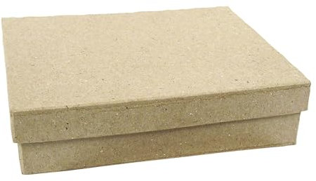 Décopatch BT038O Box rechteckig flach XS (aus Pappmaché, 12 x 9 x 3,5 cm, zum Verzieren, ideal für Ihre Wohndeko) Kartonbraun