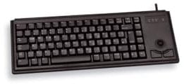 CHERRY G84-4400, Clavier Compact avec Trackball, Disposition FR (AZERTY), Filaire (Connexion USB), 2 Touches Souris, Switchs Mécaniques CHERRY ML, Noir