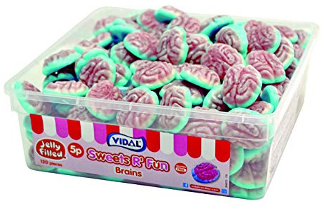 Jelly Filled Brains Fruity in Tub (120 Brains)
