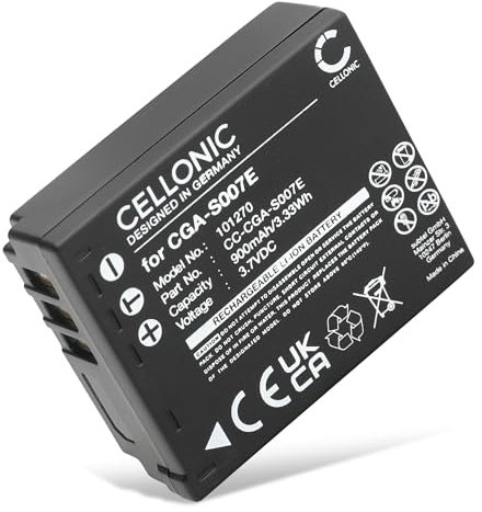 CELLONIC, Battery for Camera compatible with Panasonic Lumix DMC-TZ5, DMC-TZ3, DMC-TZ4 (3.7V, 900mAh)