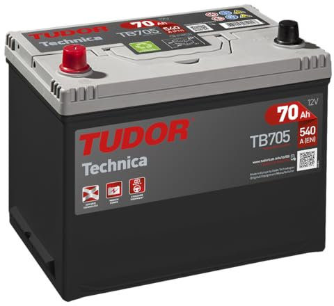 Tudor, Exide Technica - Batteria per auto da 70 Ah, 12 V, dimensioni: 270 x 173 x 222 mm, morsetto sinistro