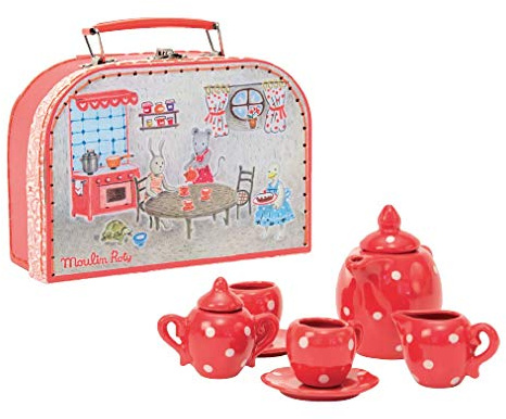 Moulin Roty Red Ceramic Tea Set