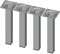 Element System 4 Piezas de Pata de Tubo de Acero de Tipo Cuadrado, Patas de Mesa, Patas de Mueble Incluyendo Placa para atornillar, 4 Colores, 10 tamaños, 20 cm, Aluminio Blanco, 18133-00294