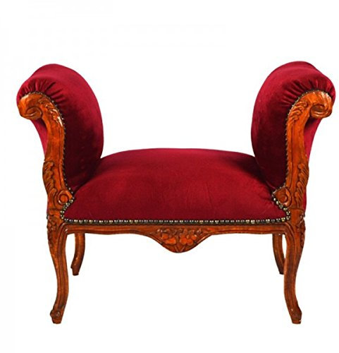 Casa Padrino Barock Schemel Hocker Bordeaux/Braun - Sitzbank