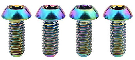 Wanyifa 4Pcs Titanium M5 x 12mm Holder Torx Head Bolt Screw for Bicycle Water Bottle Cage (Colorful)