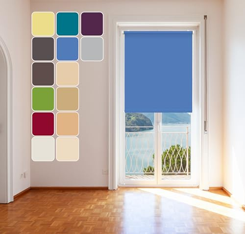 Tageslicht Classic Rollo Blau 80x215cm Klemm Fix Rollo