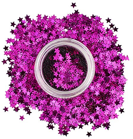 Stargazer Purple Star Face & Body Glitter - Makeup Stars for Face, Body & Festival Looks - Party & Costume Makeup - Cruelty-Free
