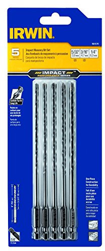 IRWIN Tools 1881078 Impact Performance Series Masonry 6-Inch Drill Bit Mixed Set, 5-Piece