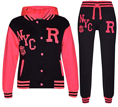 A2Z 4 Kids Unisex Baseball Tracksuit Varsity Hoodie Jogger Outfit Set | Fleece Activewear Ensemble Featuring Contrast Panels For Daily Comfort